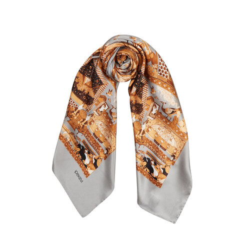 Silver Miniature Twill Silk Scarf