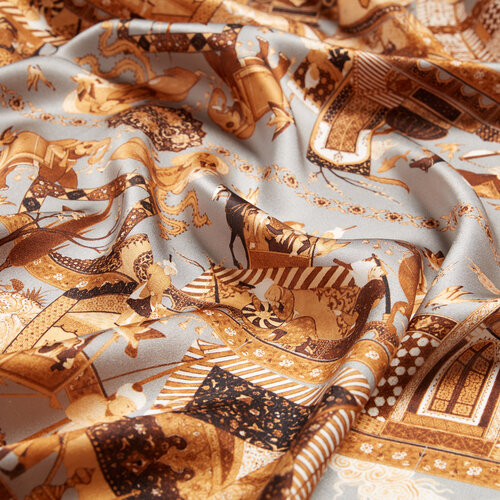 Silver Miniature Twill Silk Scarf