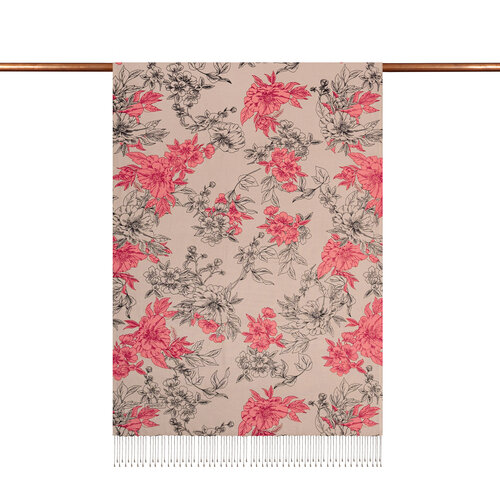 Silver Mink Azalea Print Silk Scarf Silver Mink Azalea Print Silk Scarf