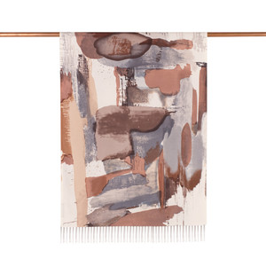 ipekevi - Silver Mink Brush Stroke Print Silk Scarf (1)