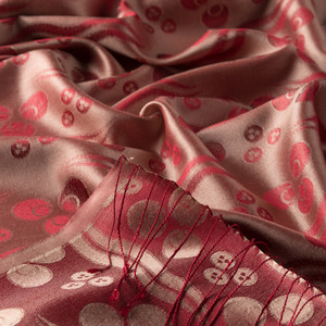 Silver Mink Cintemani Jacquard Silk Scarf - Thumbnail