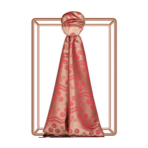 Silver Mink Cintemani Jacquard Silk Scarf - Thumbnail