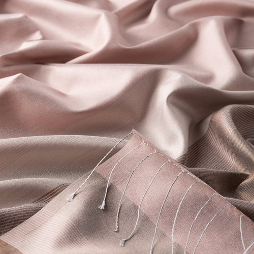 Silver Mink Elitist Striped Silk Scarf