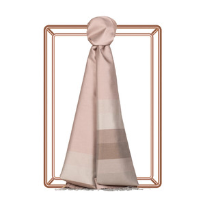 Silver Mink Elitist Striped Silk Scarf - Thumbnail