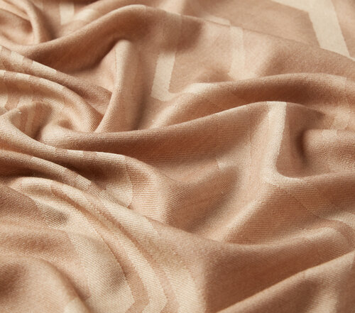 Silver Mink Ethnic Zigzag Wool Silk Scarf