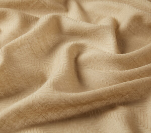Silver Mink Herringbone Patterned Wool Silk Shawl - Thumbnail