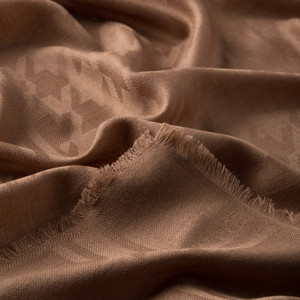 ipekevi - Silver Mink Houndstooth Print Wool Silk Scarf (1)