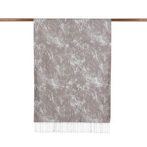 Silver Mink Marble Print Silk Scarf - Thumbnail