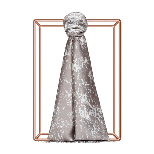 Silver Mink Marble Print Silk Scarf