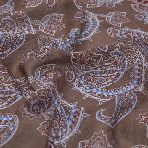 Silver Mink Mezopotamya Print Tencel Scarf 