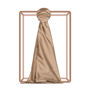 Silver Mink Plain Silk Scarf - Thumbnail