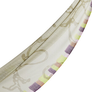 Silver Mink Waterway Print Scarf - Thumbnail