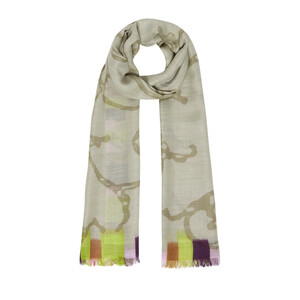 Silver Mink Waterway Print Scarf - Thumbnail