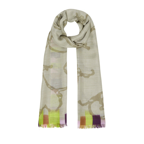 Silver Mink Waterway Print Scarf