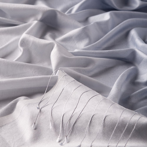 Silver Mono Striped Gradient Silk Scarf