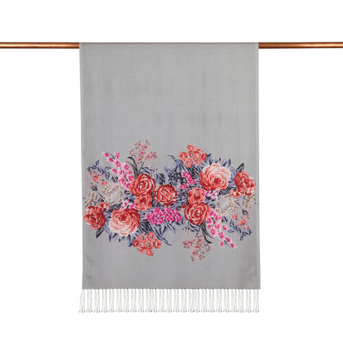 Silver Palace Garden Print Silk Scarf