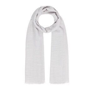 ipekevi - Silver Plain Cotton Silk Scarf (1)