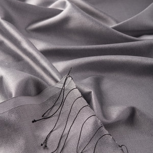 ipekevi - Silver Plain Silk Scarf (1)