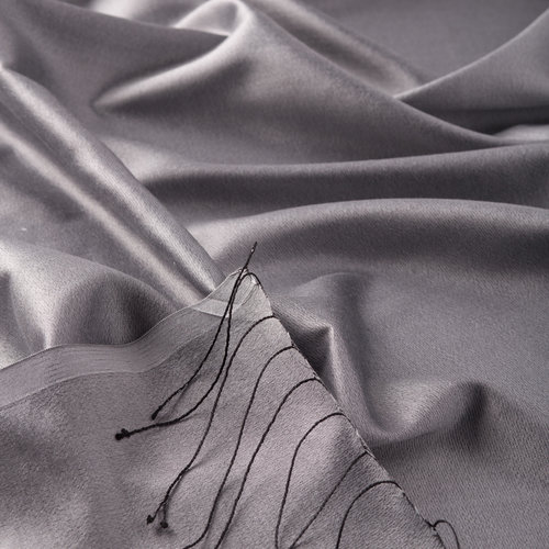 Silver Plain Silk Scarf