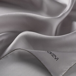 ipekevi - Silver Plain Silk Twill Scarf (1)