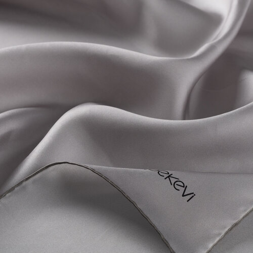 Silver Plain Silk Twill Scarf