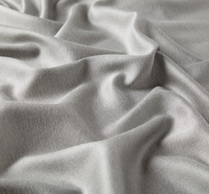 Silver Plain Wool Silk Scarf - Thumbnail
