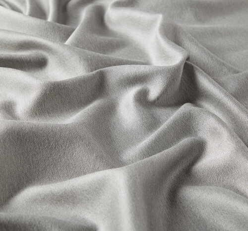 Silver Plain Wool Silk Scarf