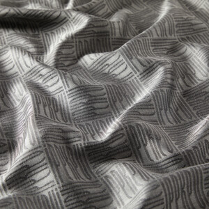 Silver Qufi Pattern Silk Scarf - Thumbnail