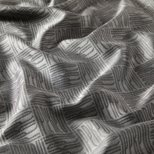 Silver Qufi Pattern Silk Scarf