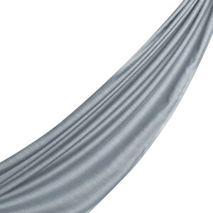 Silver Reversible Cotton Silk Scarf - Thumbnail
