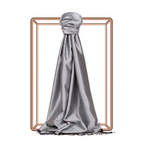 Silver Reversible Silk Scarf