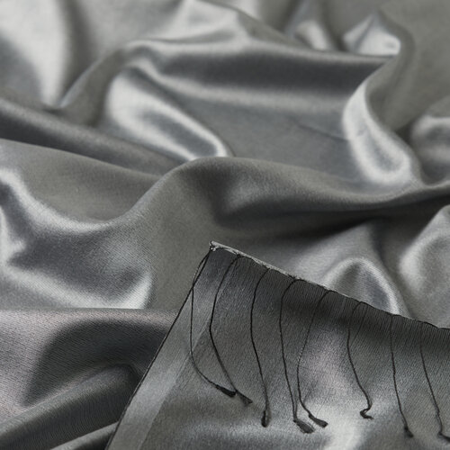 Silver Shantung Silk Scarf