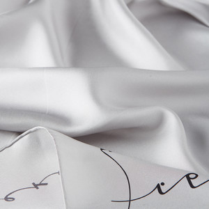 Silver Signature Silk Twill Scarf - Thumbnail
