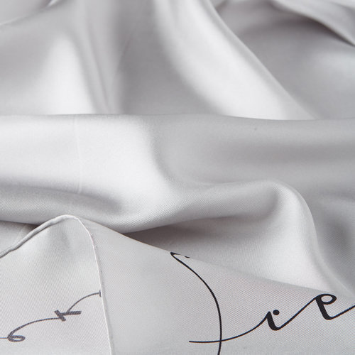 Silver Signature Silk Twill Scarf