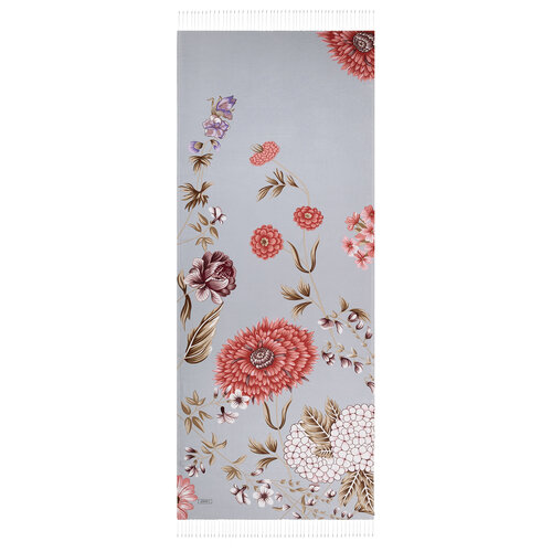 Silver Siona Print Silk Shawl