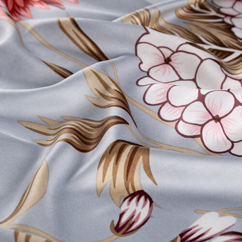 Silver Siona Print Silk Shawl