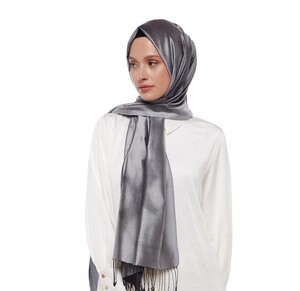 Silver Spray Paint Print Silk Scarf - Thumbnail