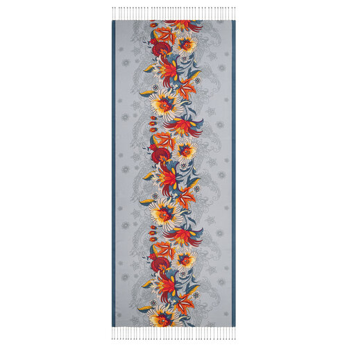 Silver Spring Spiral Print Silk Scarf