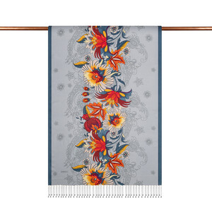 ipekevi - Silver Spring Spiral Print Silk Scarf (1)