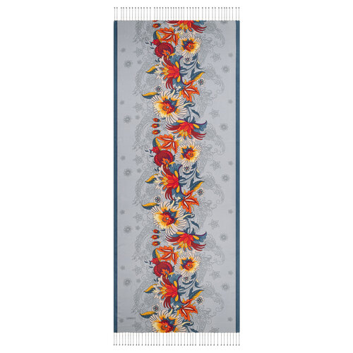 Silver Spring Spiral Print Silk Scarf