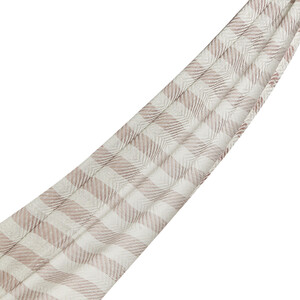 Silver Striped Linen Cotton Scarf - Thumbnail