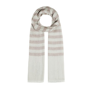 ipekevi - Silver Striped Linen Cotton Scarf (1)