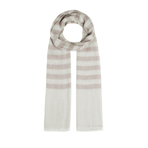Silver Striped Linen Cotton Scarf