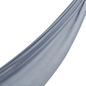 Silver Tartan Plaid Cotton Silk Scarf - Thumbnail