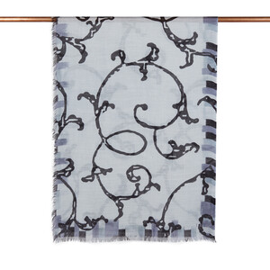 Silver Waterway Print Scarf - Thumbnail