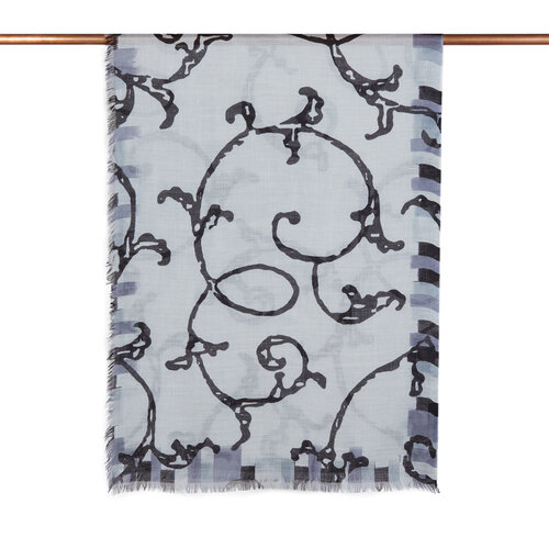 Silver Waterway Print Scarf