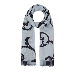 Silver Waterway Print Scarf - Thumbnail