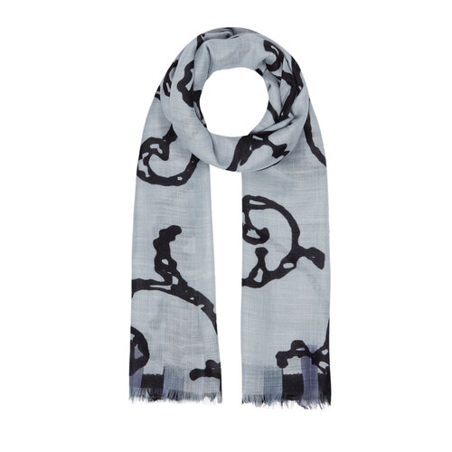 Silver Waterway Print Scarf