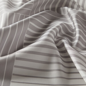 ipekevi - Silver White Scan Print Silk Twill Scarf (1)