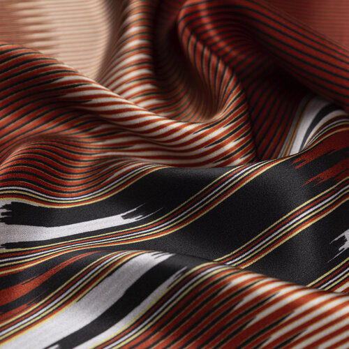 Siyah Bakır Karadeniz Keşanı Saten İpek Mendil 